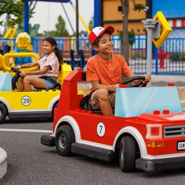 Kids driving at LEGO Driving School
