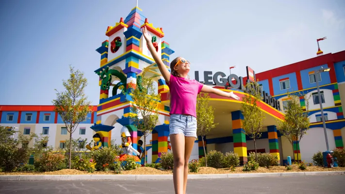 Girl In Front Of LEGOLAND New York Hotel