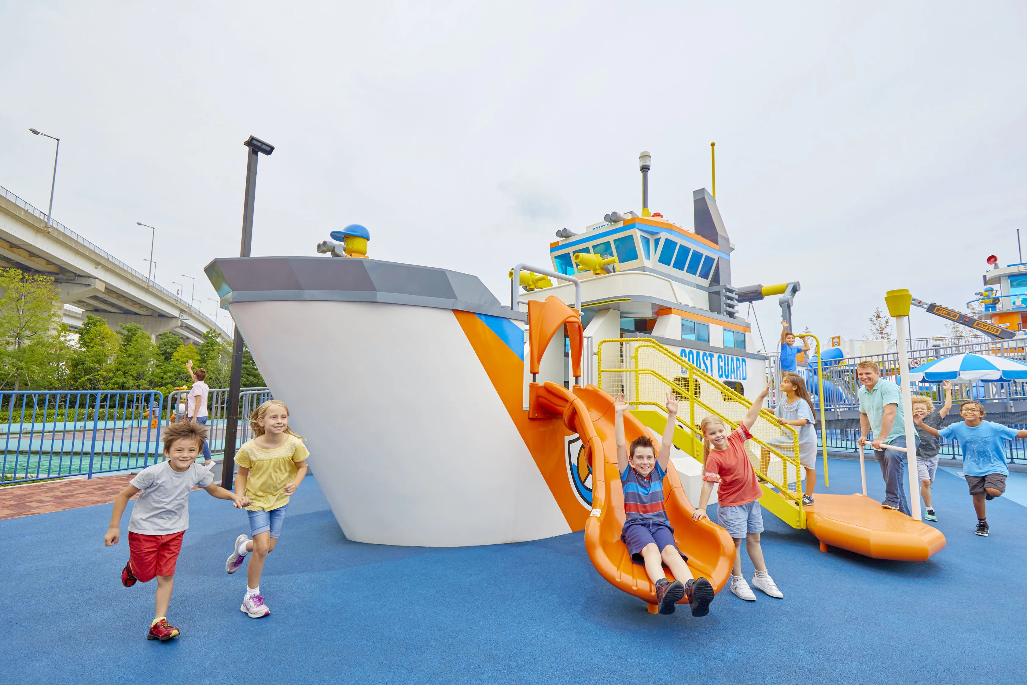 Kids playing at The Wharf