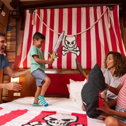 Family fun in a Pirate Themed Hotel Room